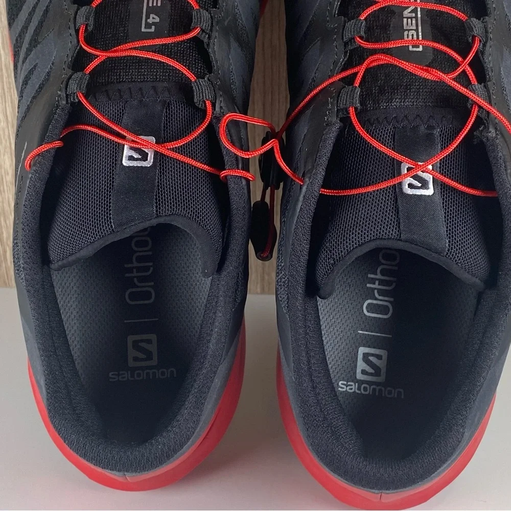 Salomon Sense Ride 4 Black/Red Running Hiking Shoes 413781 Men’s Size 11 - Picture 8 of 9